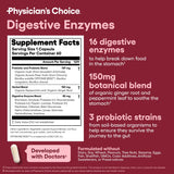 3 Pack Physician's CHOICE Digestive Enzymes - Multi Enzymes, Organic Prebiotics & Probiotics for Digestive Health & Gut Health - Meal Time Discomfort Relief & Bloating - Dual Action Approach - 60 CT