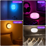 2-Pack Rechargeable Shower Light No Wiring, 15 RGBW Color Changeable Waterproof Lights for Shower with Remote(Dimmable＆Timer), LED Light for Inside Shower, Wireless Mood Lighting for Bathroom, White