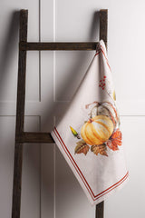 Maison d' Hermine Kitchen Towels Set of 3 100% Cotton 20" x 27.5" Reusable Cloth Tea Dish Towels Absorbent with Hanging Loop for Kitchen Dining Thanksgiving Christmas Decorations (Potiron)