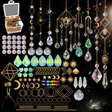 400 PCS Suncatcher Making Kit for Adults - Crystal Beads & Prism Accents with Hanging Cord, Adult Art Craft Supplies | Hanging Rainbow Maker for Home Window Garden Decor & Gifts