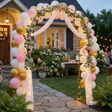 Skypatio Outdoor Flower Garden Arch Trellis 7.8Ft High x 4.6Ft Wide, Metal Garden Pergola Arbor for Climbing Plants, Black