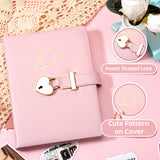 CAGIE Diary with Lock and Key for Girls Heart Shaped Girls Diary for Women Kids A5 Secret Notebook with Lock for Writing Travel Gifts, 5.3 x 7 inches, Pink