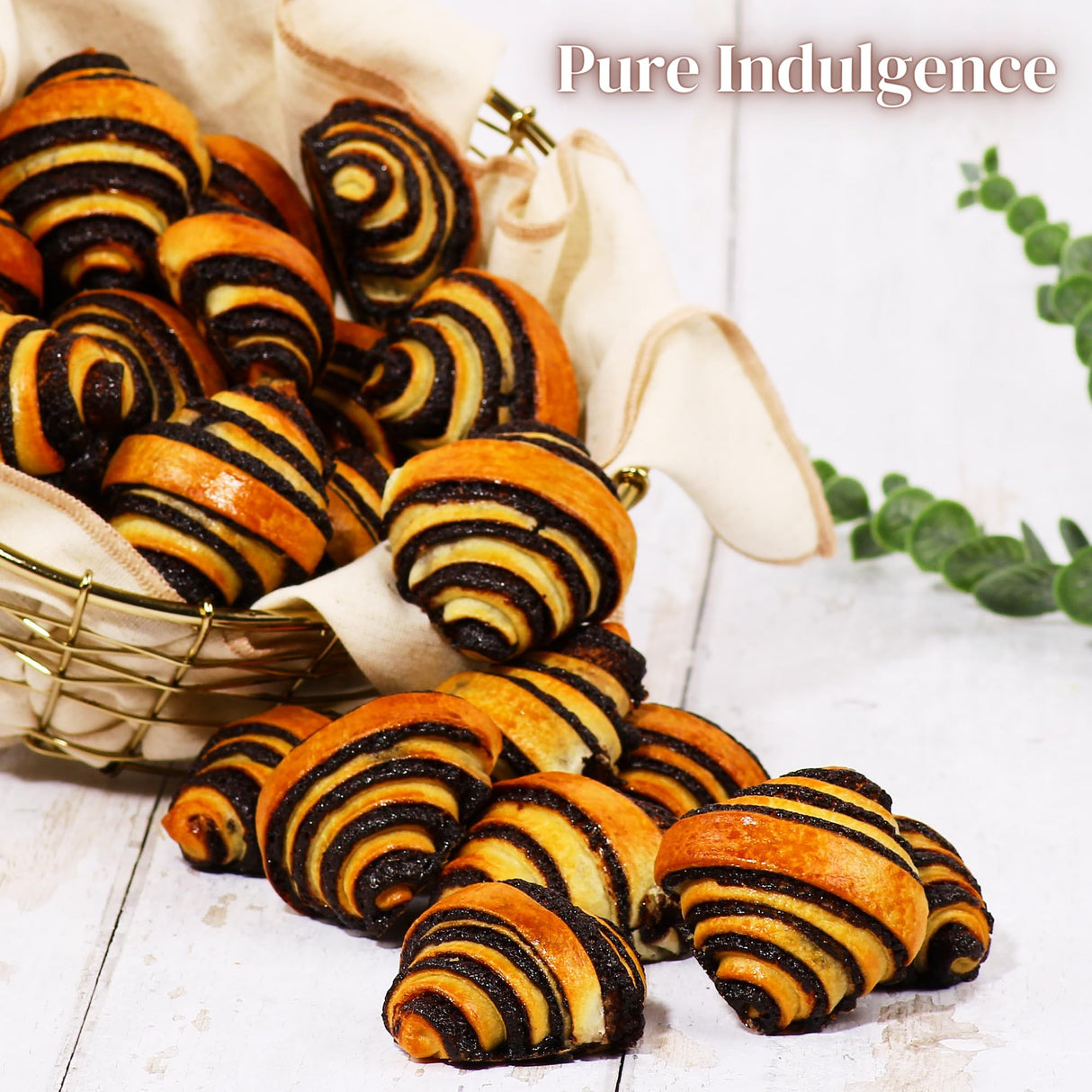 Stern’s Bakery Chocolate Croissants | Approx 25 Rugelach Pastries | Chocolate Cakes | Holiday Food Gifts, Thanksgiving, Christmas, New Year’s | Dairy & Nut Free Bakery