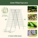 Vego Garden A-Frame Trellis Cucumber Cage for Garden & Pots, Rust-Resistant Tomato Stakes Heavy Gauge Plant Cage Trellis Support for Climbing Vegetables Plants 2 Pack