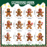 12 Pcs Christmas Gingerbread Man Yard Signs with Stakes - Xmas Gingerbread Yard Stakes Lawn Signs for Christmas Holiday Pathway Garden Patio Party Favors