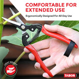 TABOR TOOLS K7A Pruning Shears with High Carbon Steel Blades, Straight Garden Snips & Pruning Scissors, Florist Shears for Deadheading, Trimming & Harvesting Herbs, Flowers, Fruits or Vegetables