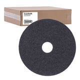 Boardwalk Stripping Floor Pads, 17" Diameter, Black, 5/Carton
