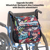 ZHCHG Wheelchair Bags, Wheelchair Backpack with Cup Holder, Wheelchair Bags to Hang on Back, Electric Wheel Chair Accessories, Large Storage Bag for Walker Rollator