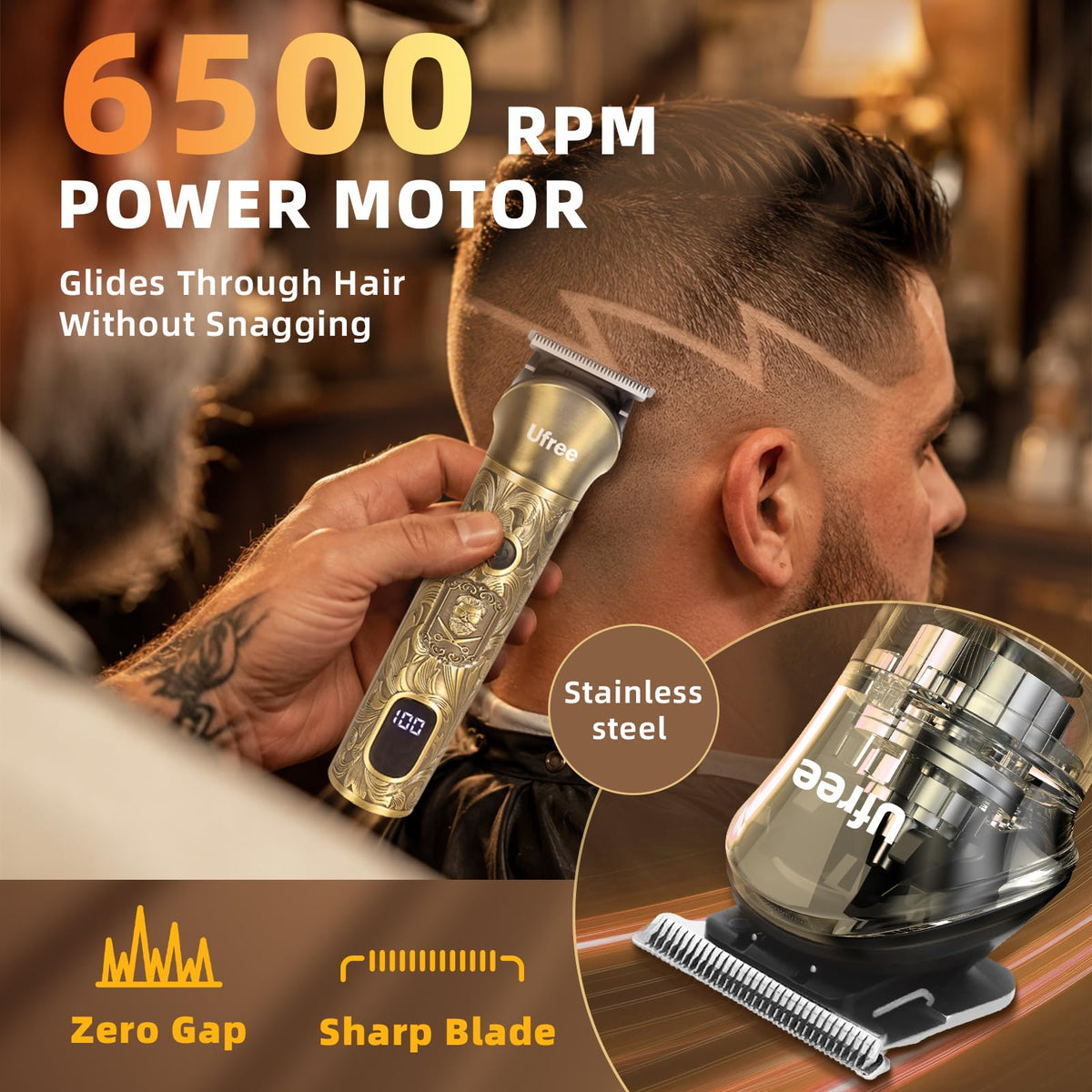 Ufree Professional Beard Trimmer for Men, Electric Shaver Razor, Men Gift