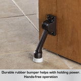 BRINKS Commercial - 4" Kick-Down Door Stop, Matte Black Finish - Non-Obtrusive Option to Protect Your Door and Walls