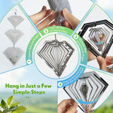 Superlong Bird Deterrents for Outside, 12 Discs Stainless Steel 3D Wind Spinners Garden Decor, 4 Sets Reflective Bird Scare Devices to Keep Woodpeckers, Pigeons Away from Patio, Balcony, Porch, Deck