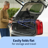 Medline Steel Rollator Walker with Seat, Blue, 300 lb. Weight Capacity, 8” Wheels, Foldable, Adjustable Handles, For Seniors, For Mobility Impairment