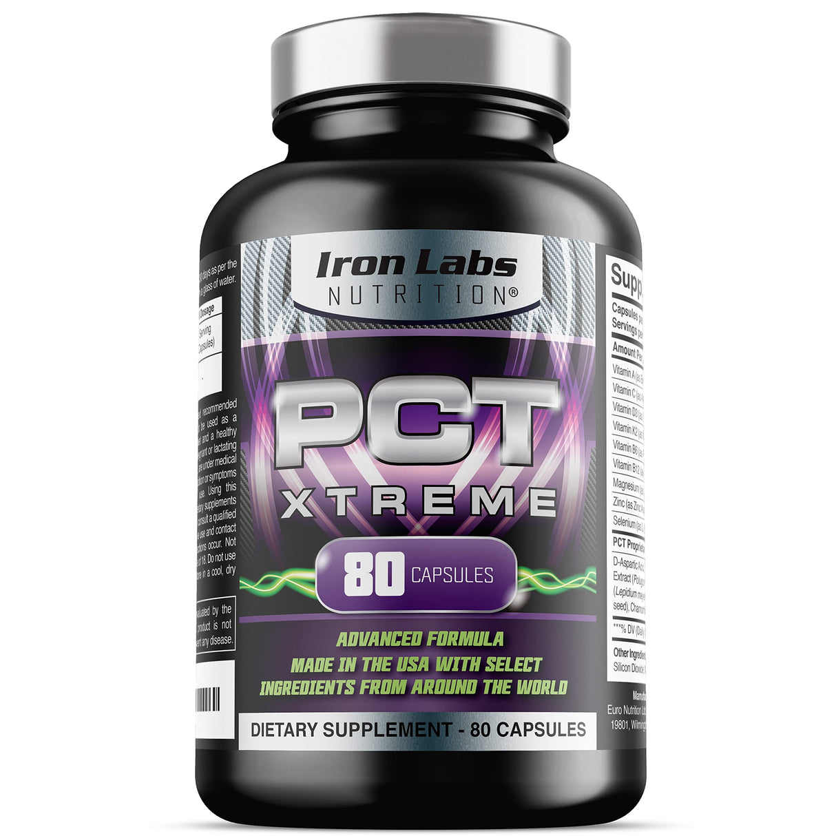 Iron Labs Nutrition PCT Xtreme - PCT Supplement for Men - 4 Week Course - Post Cycle Support Booster (80 Capsules)