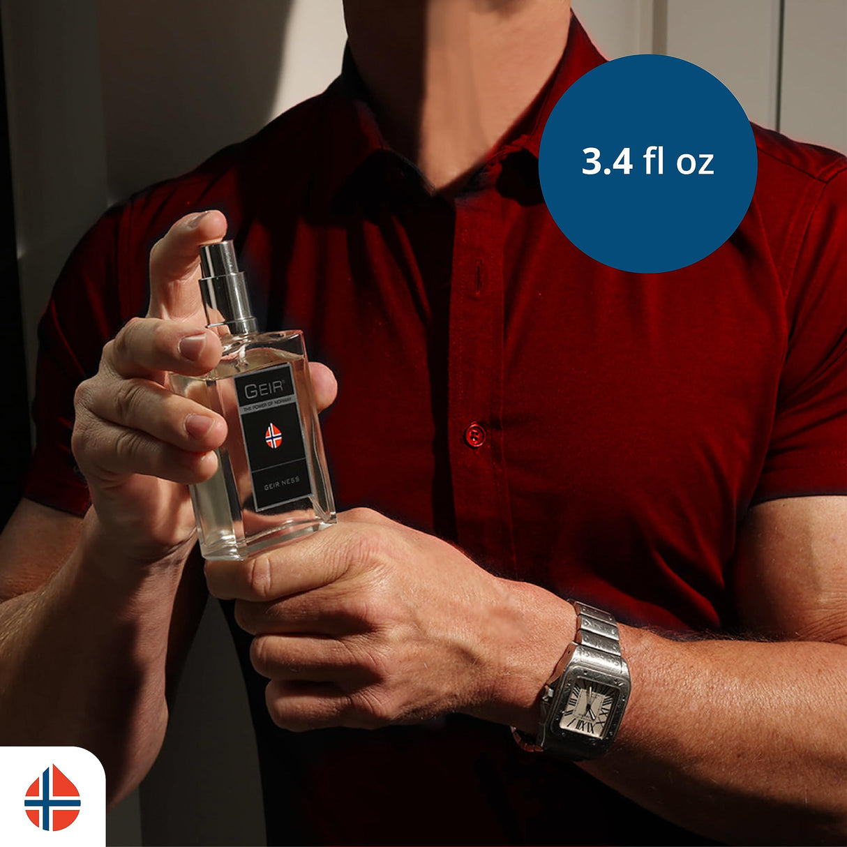 Geir Ness Eau de Parfum Spray For Men - Long Lasting Fresh, Cool Scent - Mix of Refreshing Norwegian Mountain Fragrance - 3.4 oz…