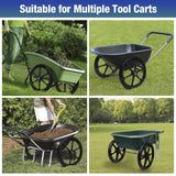 BAIVE BW 20" Flat Free Wheelbarrow Tires with 4Pcs 5/8" Bearing, Pu Flat Free Wheels Compatible with 2.44" Centered Hub for rubber-maid Garden Carts, Garden Trailers, Roofing Equipment