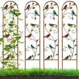 Blulu 4 Pack Metal Garden Trellis for Climbing Plants,60x11 in,Hummingbird