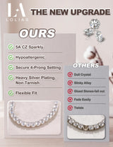 LOLIAS Silver Jewelry Set for Women Tennis Necklace Bracelet Hypoallergenic