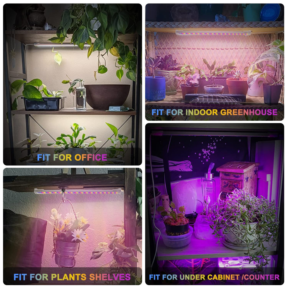 Mosthink Grow Lights for Indoor Plants Full Spectrum, Grow Light Strips with Auto Timer 3/6/12 H, Plant Lights with Red Blue White LEDs, 3 Lighting Modes,5 Dimmable Levels, 2 Packs,Updated Controller