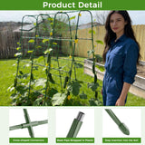 Miory Cucumber Trellis, 63" Tall U-Shape Trellis for Raised Bed, Garden Arch Trellis for Climbing Plants Outdoor, Plant Support for Vines, Steel with PE Coated (32" Lx32 Wx63 H)