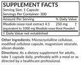 Futurebiotics Rhodiola Rosea Powder Adaptogenic Herb Vegetarian Capsules, 300 Count