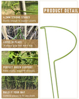 10-Pack Plant Support Stakes, Heavy Duty Steel Plant Stakes as Monstera Plant Support & Peony Cages, Metal Garden Stakes for Indoor Outdoor Plants, Snake Plant & Vine Support, 10" W x 15.8" H