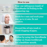 GuruNanda CocoMint Oil Pulling Mouthwash for Complete Oral Hygiene, 7 Essential Oils & Vitamins for Happy Teeth & Gums & Fresh Breath, Alcohol-Free, 16 oz
