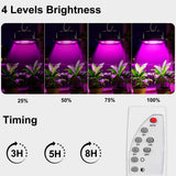 Loscarol Solar Grow Lights, Rechargeable Grow Light, Full Spectrum Plant Light for Indoor Outdoor Plants with Timer, Solar Plant Lights for Greenhouse with Remote Control and 16.4ft Cord/USB Charging