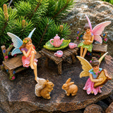 Mood Lab Fairy Garden Figurines - Miniature Decor Set (12 pcs) - Statues & Accessories - Outdoor & Indoor Garden Decor