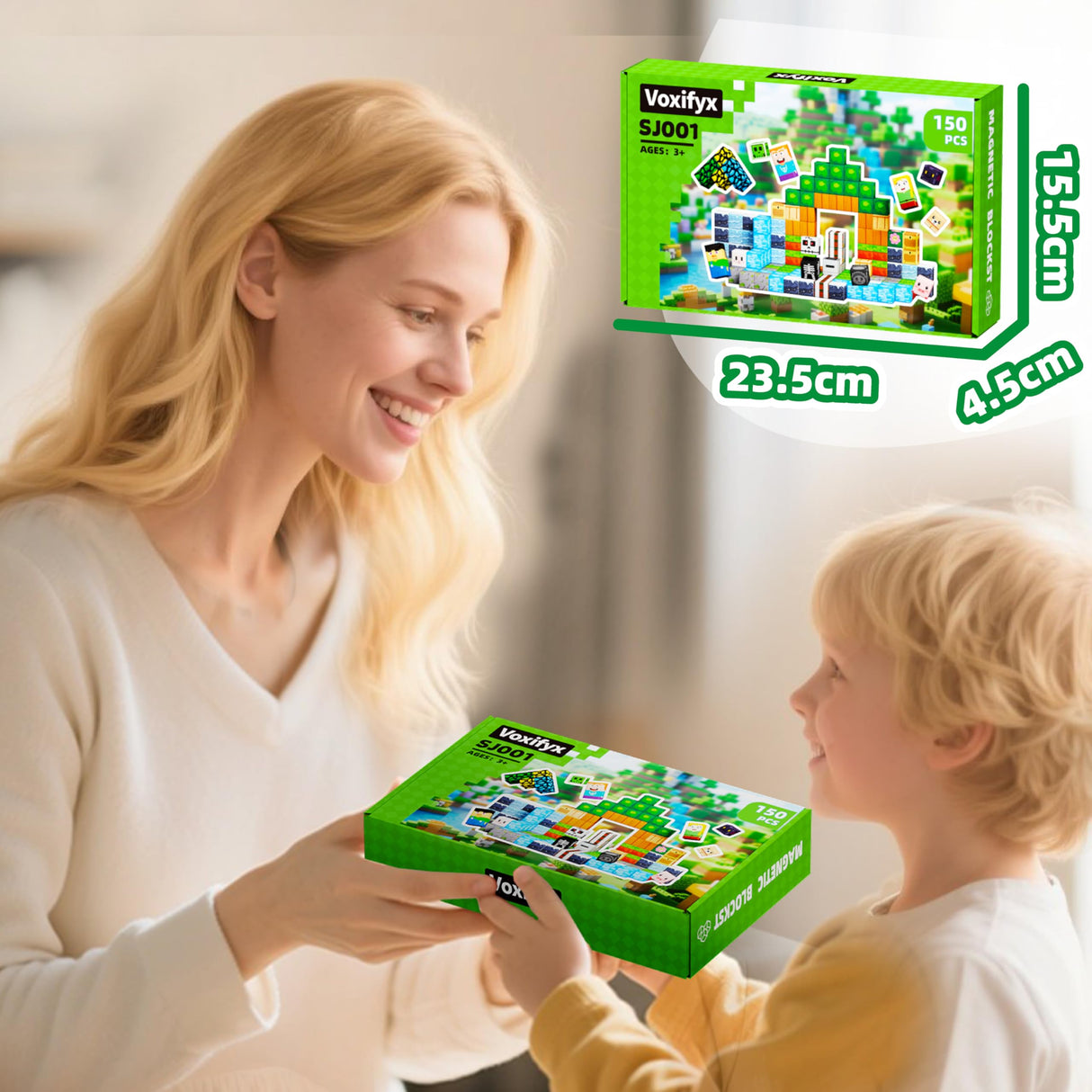 Voxifyx 150PCS Magnetic Building Blocks Set Toys, Kids Classroom Magnet Blocks Sensory Toy for Toddlers STEM Learning, Construction Stacking Toy for Kids Boys and Girls Christmas Birthday Gifts