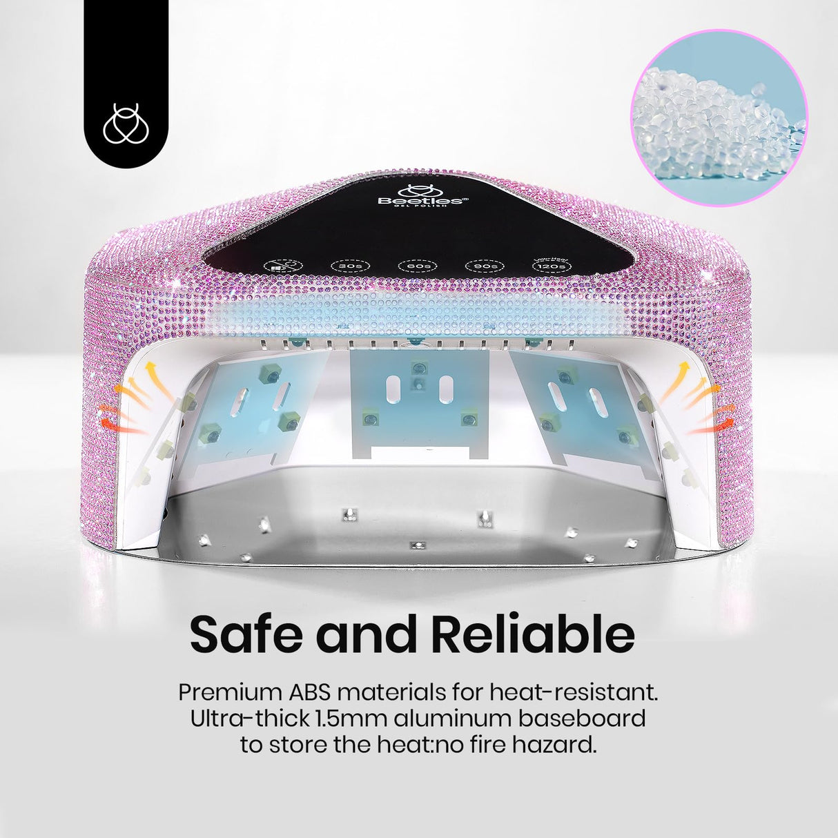 Beetles Uv Nail Lamp Cordless, Flash Cure Lamp for Gel Nails Polish Rechargeable Nail Lamp with 4 Modes Professional Low Heat Uv Led Lamp Nail Art Tools with Bag Manicured Gifts for Her