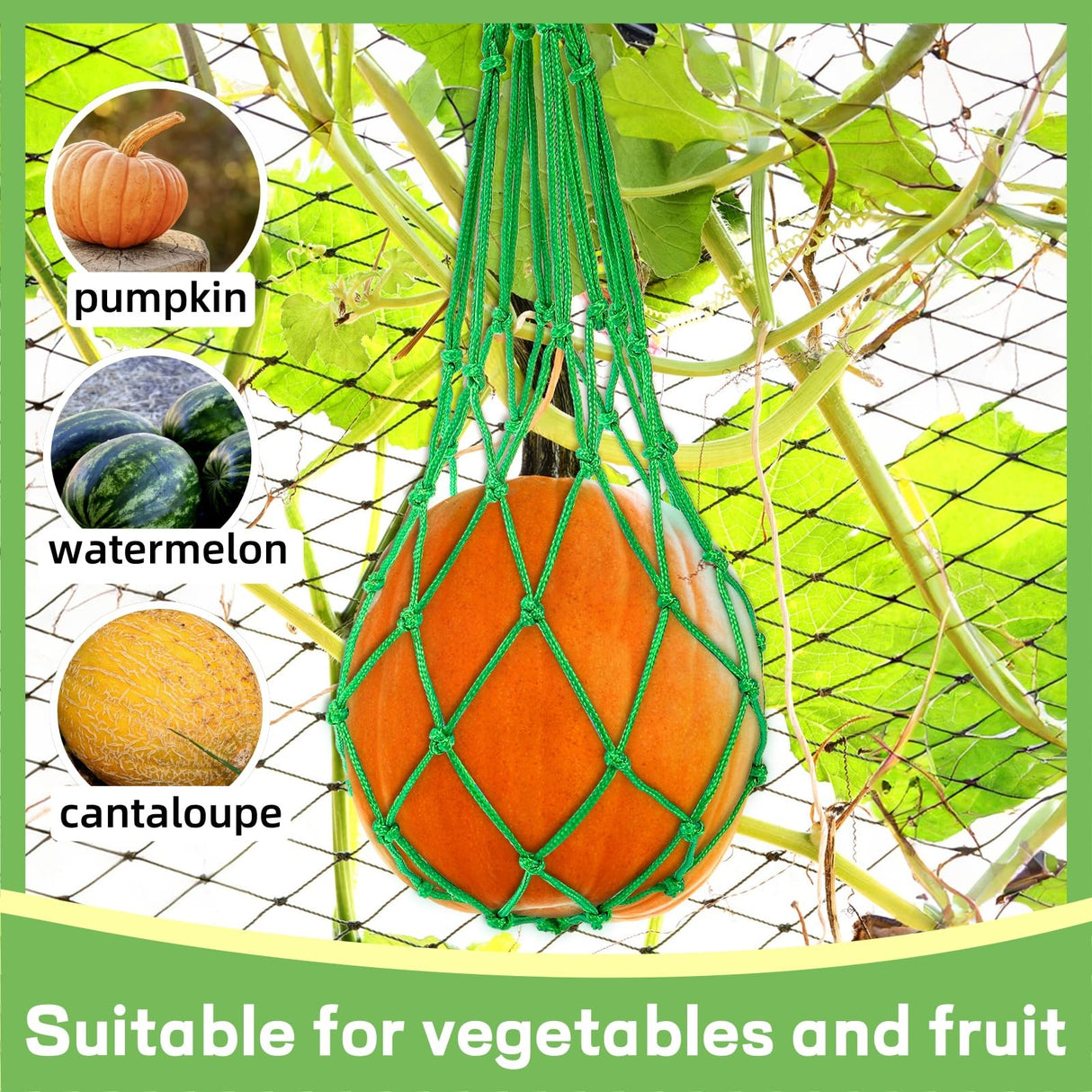 Covzoe 16 Pieces Watermelon Net with 100 Cable Zip Ties