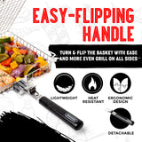 SHIZZO Grill Basket Gift Set with Skewers, Basting Brush, Gift Box