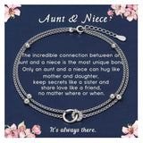 Aunt and Niece Bracelet, Interlocking Circles, Stainless Steel Gift Set