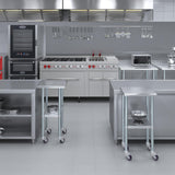AmGood 18 in. x 18 in. Stainless Steel Work Table with Wheels | Metal Kitchen Food Prep Table | NSF