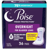 Poise Overnight Incontinence & Postpartum Pads for Bladder Leaks, 8 Drop Extra Coverage, 36 Count
