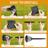 GIGALUMI 6 Pack Solar Lights Outdoor Waterproof, LED Solar Garden Lights