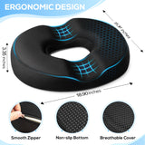 Donut Pillow Seat Cushion, Donut Chair Cushions for Postpartum Pregnancy & Hemorrhoids, Sciatica & Hip & Coccyx Pain Relief Desk Chair Cushion for Long Sitting Office Workers, Car Drivers