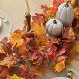 CQURE 16 Pack Fall Leaf Garland, 5.9Ft Autumn Garland Artificial Maple Leaf Garland Fall Leaves Hanging Vines Fall Maple Leaves Thanksgiving Decor for Home Christmas Fireplace Party