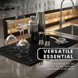 Professional Service Mat 18” x 12” - Bar Mats for Countertop, Non-Slip Rubber Bar Mat - Easy to Clean, Quick Dry Spill-Free, Odor-Free - Heavy Duty PVC Rubberized Mat for Home Bartending - 2 Pack