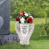 BAYN Grave Decorations for Cemetery, Angel Wings Vases with Spikes for Garden Decorations Waterproof Garden Statues Memorial Gifts for Loss of Loved One