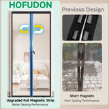 HOFUDON Upgraded Magnetic Screen Door, Heavy Duty Fiberglass Mesh, Quick Close Full Strip Magnets, Door Screen Magnetic Closure for Single Door Size 36 x 80 Inch, Screen Door Size 39 x 82 Inch Black