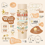 Pizooro Clay Beads 3 Boxes 10500pcs Bracelet Making Kit Friendship Bracelet