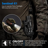 SAOPRKLER Tactical Flashlights High Lumen-Police 1200 LM Flashlight with Holster for Duty Belt,Single Mode LED Flashlight for Camping/Law Enforcement-Sentinel-X1