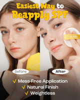 ELROEL Pang Pang Sun Cushion Plus - Korean Hypoallergenic & Lightweight Sunscreen with Puff Sponge - Broad Spectrum SPF50+ PA++++ (0.53 oz)