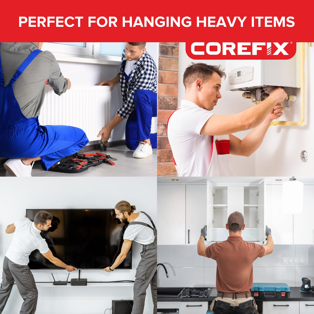 Corefix 24 x 3.93 Inch Heavy Duty Drywall Wall Anchors- Drywall Over B ...