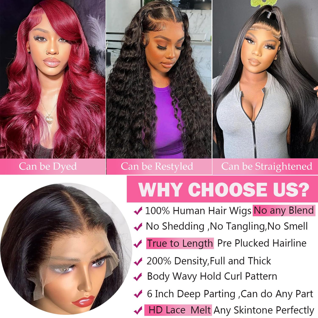 28 Inch 13x6 Body Wave Lace Front Wigs Human Hair 200% Density HD Lace Frontal Wigs Human Hair Glueless Wigs Human Hair Pre Plucked With Baby Hair 100% Virgin Human Hair Lace Front Wigs for Women