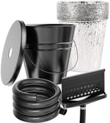 Rear Grease Drainage System for Blackstone Grease Catcher Upgrade, Blackstone Grease Trap Funnel with Grease Gate, Grease Bucket W/Lid, 12 Pack Foil Bucket Liners, Blackstone Griddle Accessories