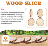 Timburst 6.5-8 inch Unfinished Wood Slices, 6 Pcs Natural Wood Centerpieces for Tables, Wood Slice with Bark, Rustic Wood Circles for Crafts Arts Party Christmas Decorations Wedding Centerpiece