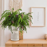 Jutom 12 Pcs 18 Inch Christmas Norfolk Pine Branches, Lifelike Bendable Non-Shedding Greenery Stems Faux Pine Picks for Christmas Mantel Centerpiece Garland Wreath and Holiday Decor