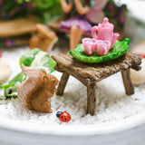 PRETMANNS Fairies for Fairy Garden Accessories for Outdoor - Figurine Bella and Furniture for Miniature Set with Squirrel, a Bunny, 4 Ladybugs - Ideal for Fairy Garden Starter Kit - 14 Piece Supplies